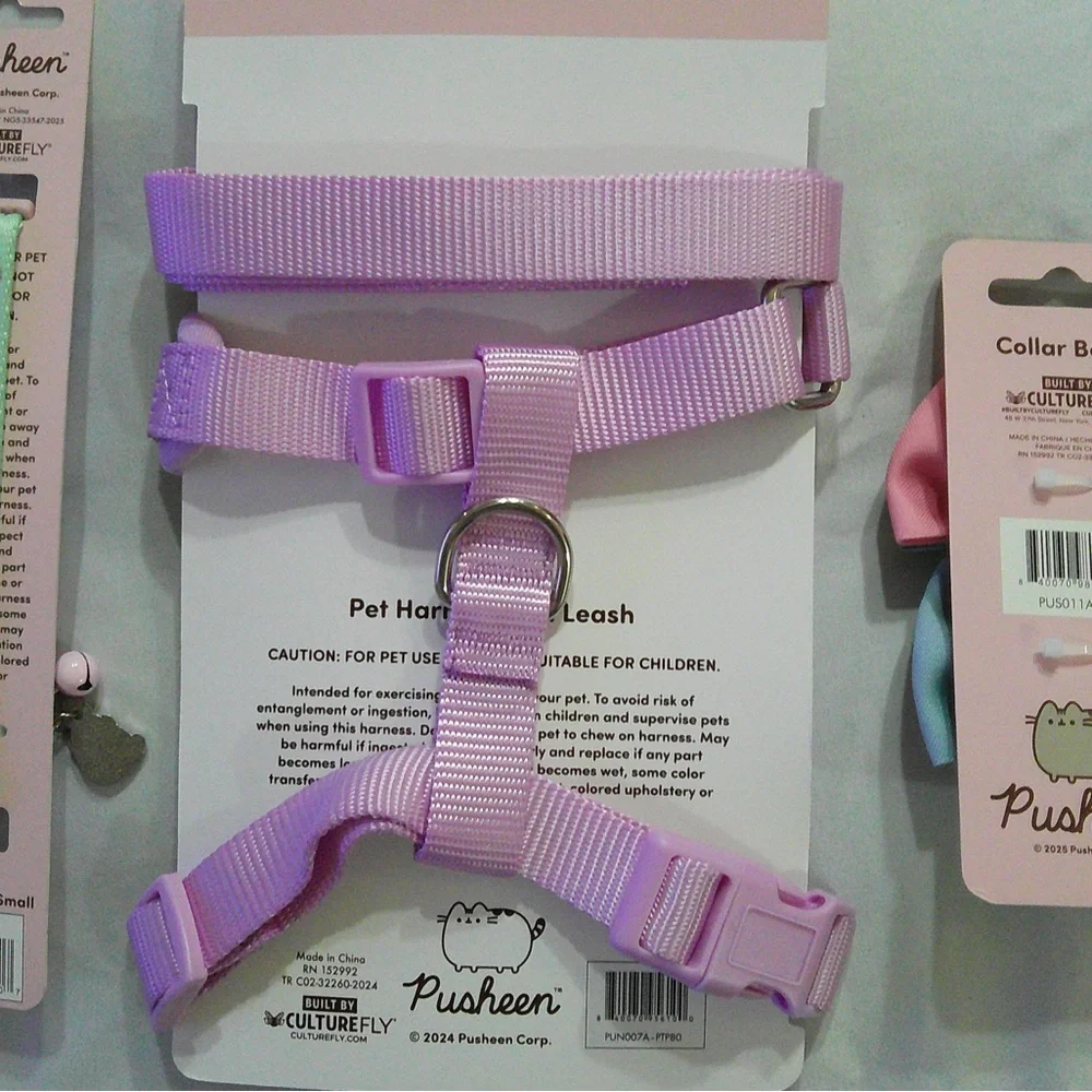 Pusheen The Cat Mix N Match Pet Harness and Leash Set, Collar and Collar Bows